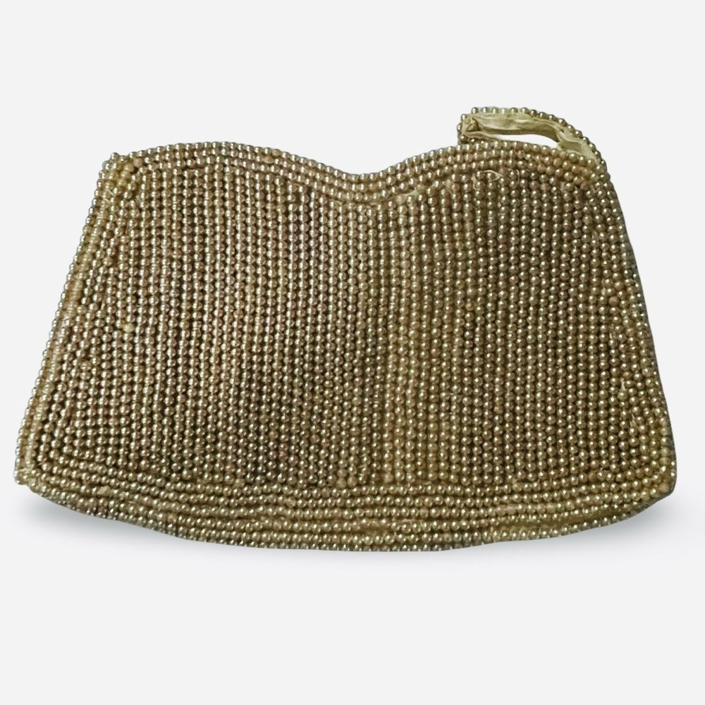 Vintage Made in Japan Cream Beaded Clutch - Picture 2 of 7